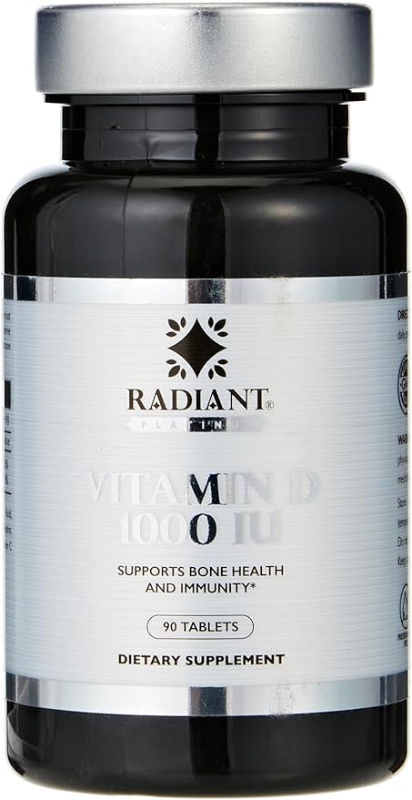 Radiant Platinum Vitamin D 1000 IU – Support Bone Health & Immunity x 90 Tablets - Image 1